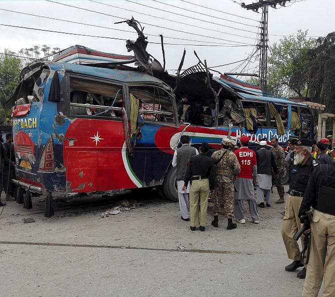 Peshawar Bus Blast: 16 Killed, 30 Injured In Taliban Strike - Rediff ...