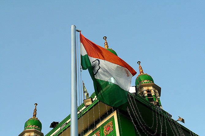The Indian tricolour unfurls in all its glory at the Peer Makhdum Shah Baba dargah in Mahim.