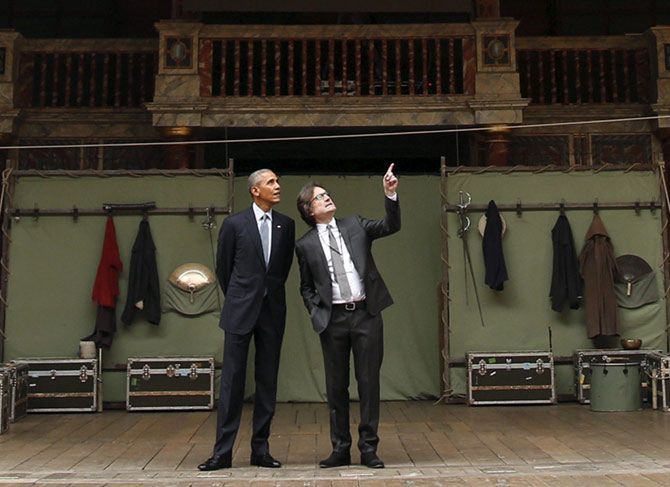 Barack Obama at the Globe Theatre in London