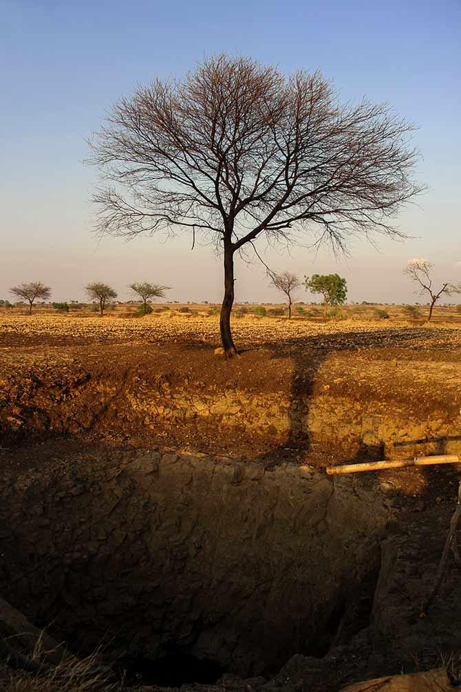 The killer well that devoured Sachin. The two brothers had taken a bicycle to get water for their family.