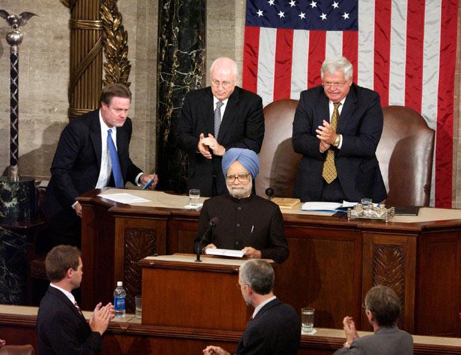 Prime Minister Manmohan Singh addresses a joint session of the United States Congress, July 19, 2005.