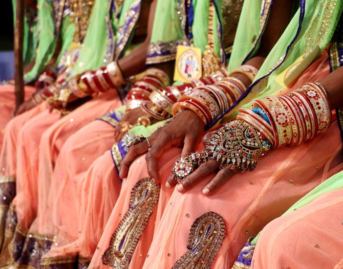 The brides await their turn.