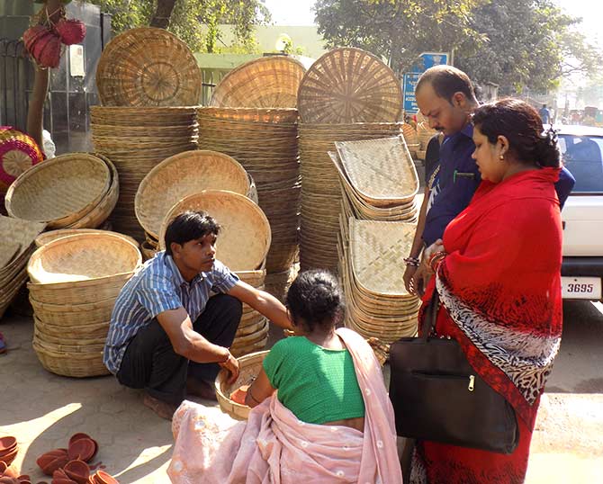 Bamboo products sold during Chhath