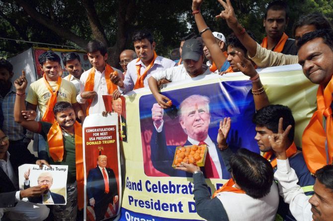 Hindu Sena celebrate Trump's victory