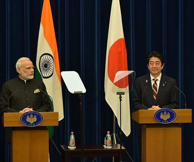 Prime Minister Narendra Modi and Japan Prime Minister Shinzo Abe