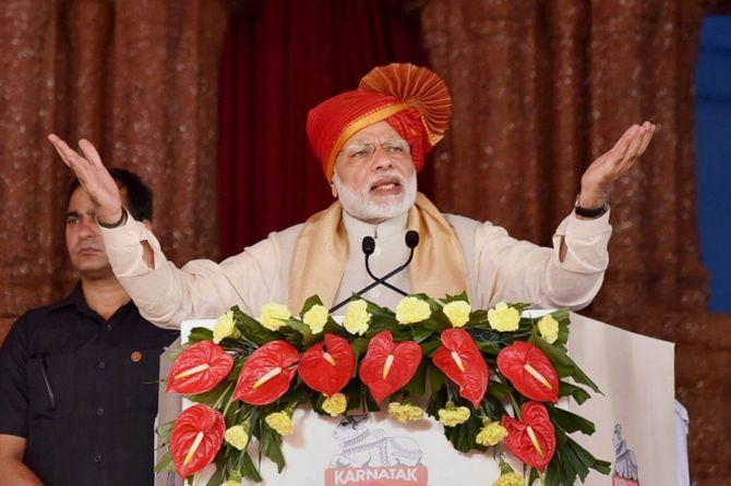 Prime Minister Narendra Modi in Belagavi, Karnataka, November 13, 2016. PTI Photo