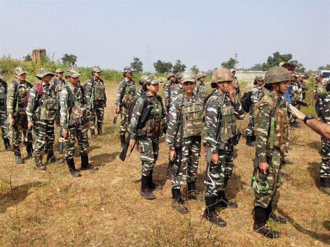 CRPF deployed women commandos in anti-Naxal operation for the first time in Ranchi, Jharkhand. Photograph: PTI Photo