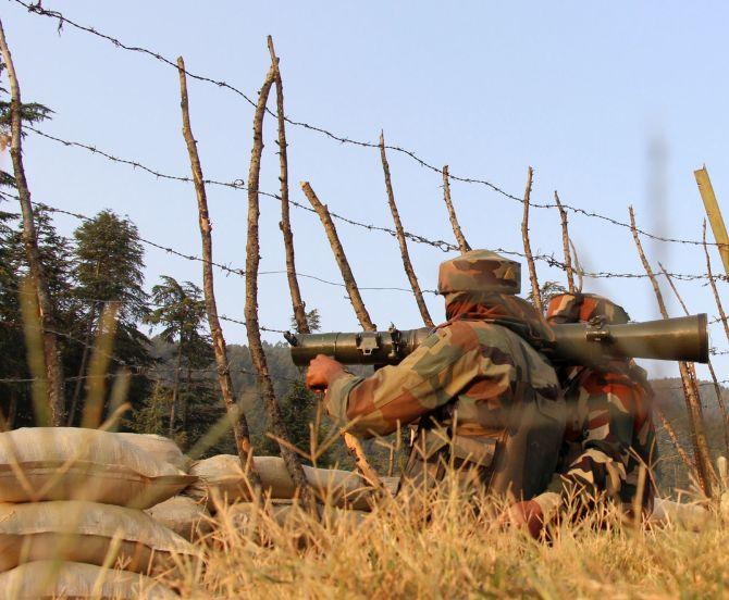 Artillery has been put in ready condition at strategic locations to effectively respond to Pakistan if it fired artillery shells. Photograph: Umar Ganie