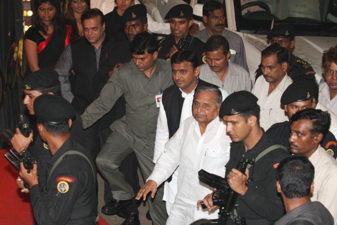 Akhilesh Yadav with his father Mulayam Singh Yadav