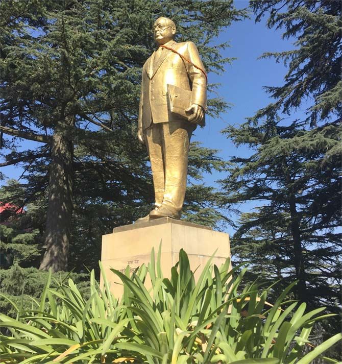A statue of Dr B R Ambedkar in Shimla, Himachal Pradesh. Photograph: Archana Masih/Rediff.com