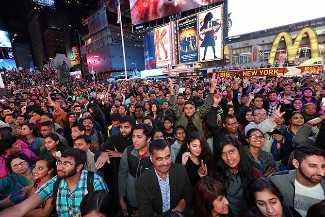 A glimpse of the crowds at Times Square. Diwali@Times Square