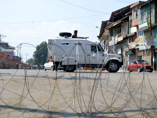 Troops, drones and other security measures were taken to ensure that peace was maintained in the valley on Eid, September 13, 2016. Photograph: Umar Ganie