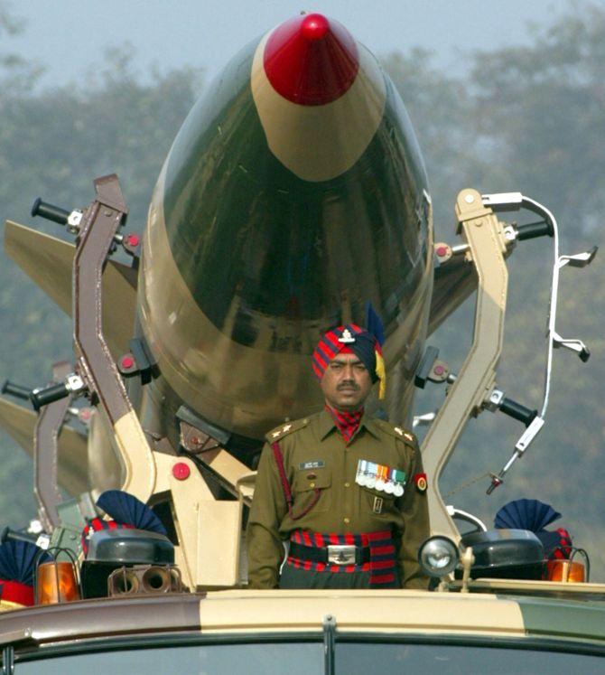 India's nuclear missile. Photograph: Reuters
