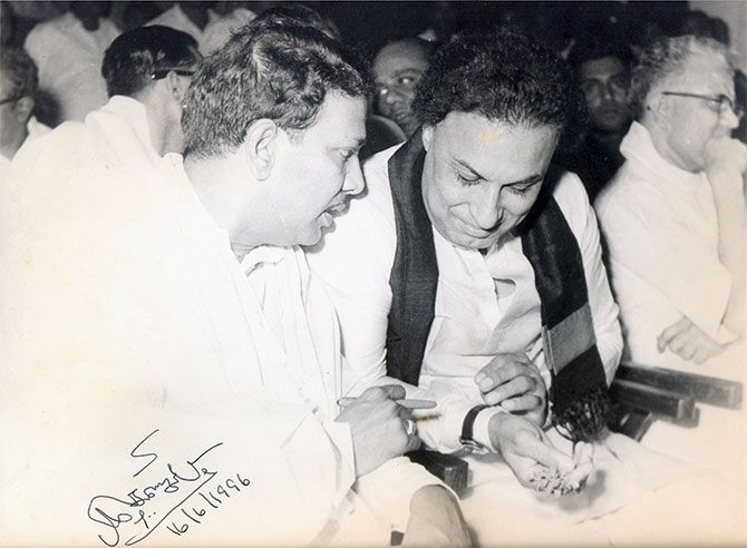 M Karunanidhi with M G Ramachandran