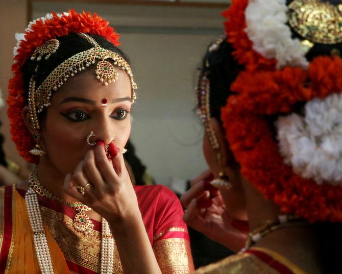 Backstage at the M S Subbulakshmi event