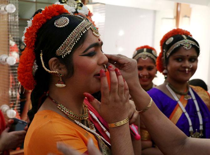 Backstage at the M S Subbulakshmi event