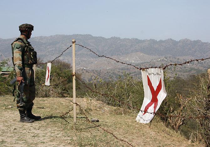 A soldier at the LoC