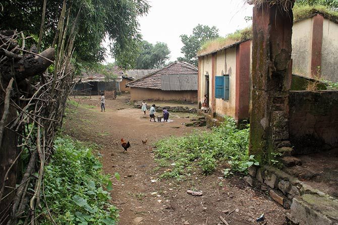 The anganwadi built with the help of government grant under the ICDS is the only concrete structure among the 71 mud-thatched houses in Pimpalwadi