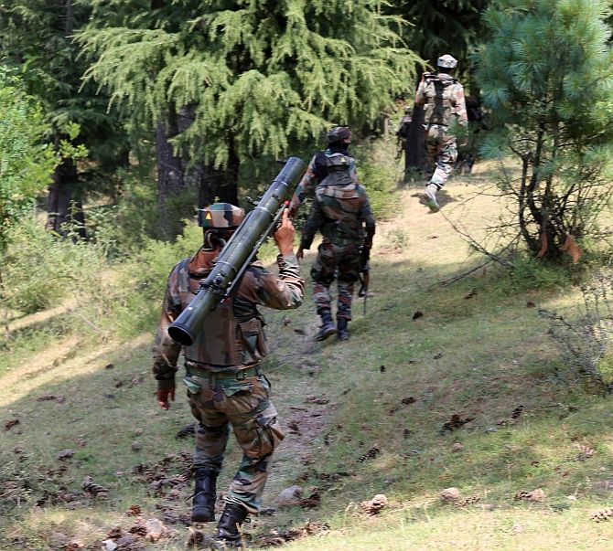 Indian troops in Kashmir.