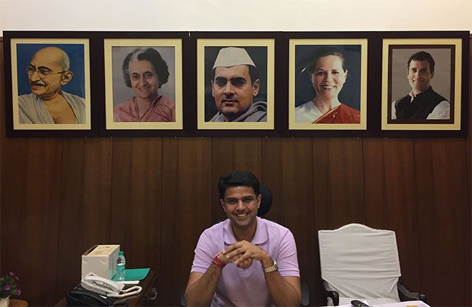 Sachin Pilot at the Pradesh Congress Committee office in Jaipur