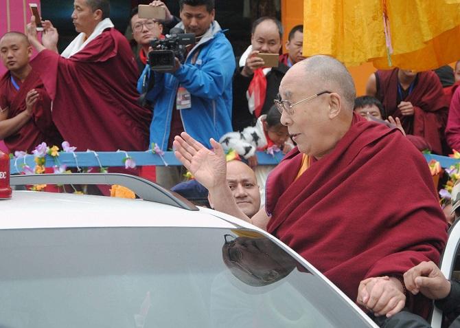 Dalai Lama meeting locals in Bomdila