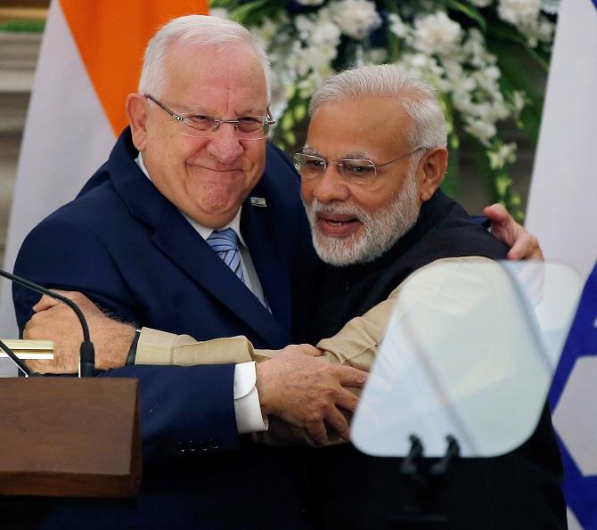 Reuven Rivlin and Narendra Modi