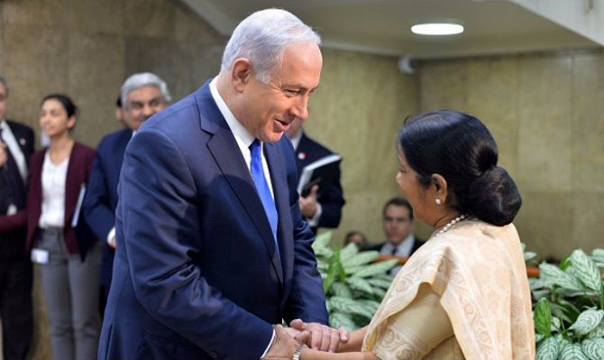 Netanyahu and Sushma Swaraj