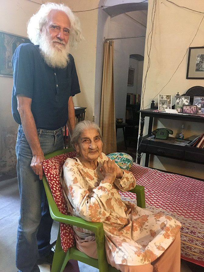 Arvind K Mehrotra with his mother