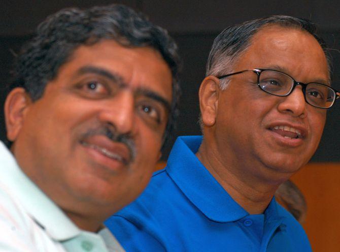 Nandan Nilekani and NR Narayana Murthy Infosys