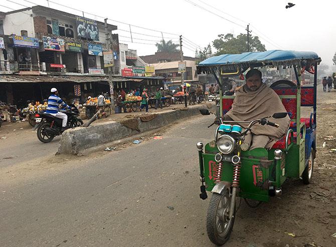 A battery operated rickshaw in Chhutmalpur. Photograph: Seema Pant