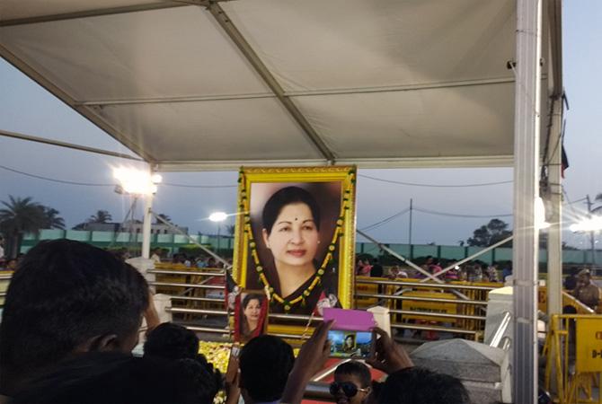 The Jayalalalithaa memorial in Chennai. Photograph: A Ganesh Nadar/Rediff.com