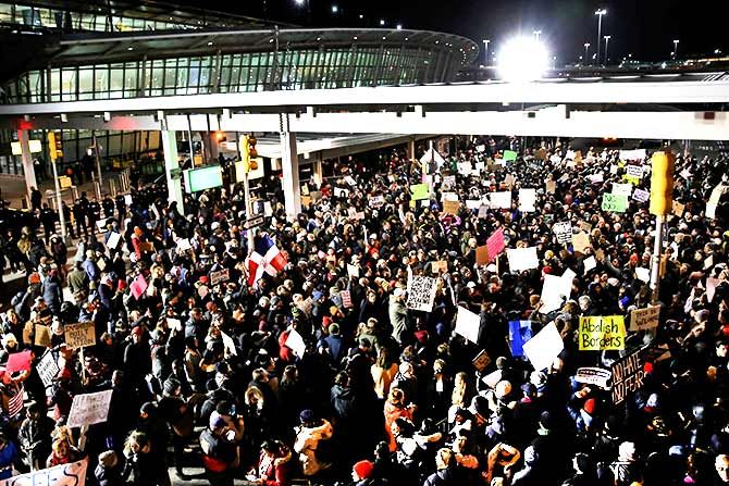 Protest at JFK airport