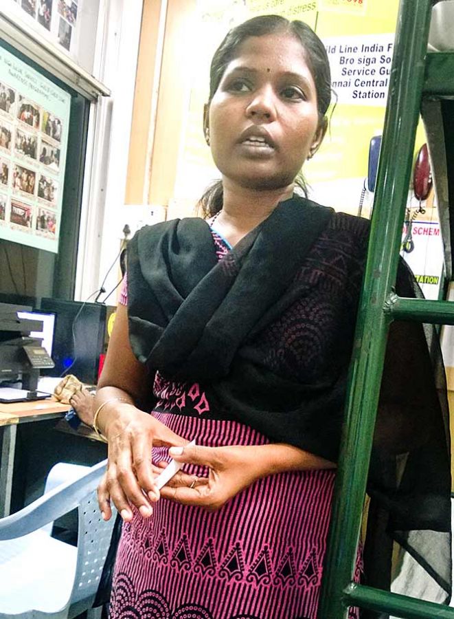 A Malini is the ChildLine coordinator at Chennai's Central station.