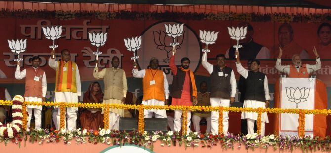 Narendra Modi campaigns in Barabanki, Uttar Pradesh, February 16, 2017