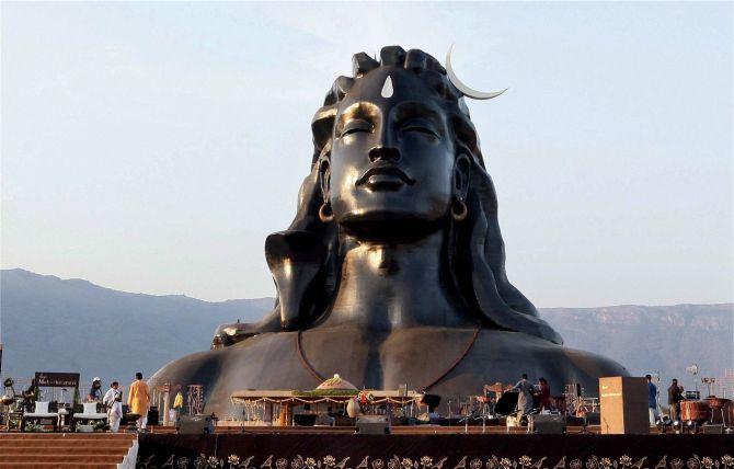 PM unveils 112-ft bust of 'Adiyogi' Shiva; extols Yoga - Rediff.com ...