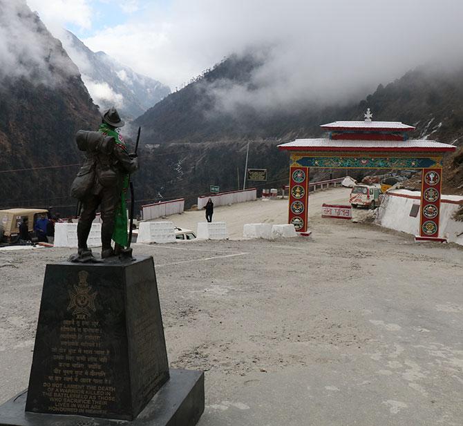 A statue of Jaswant Singh Rawat in Arunachal Pradesh