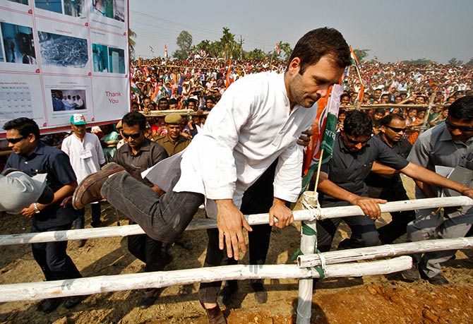 Rahul Gandhi. Photograph: Utpal Baruah/Reuters