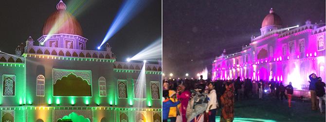 The replica of the Sri Harmandir Sahib at the tent city in Patna