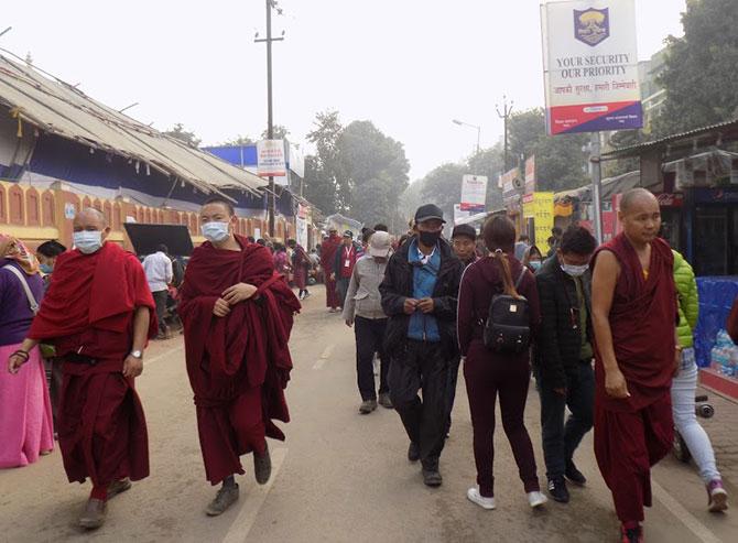 Tibetan devotees in Bodhgaya for the Kalachakra Puja