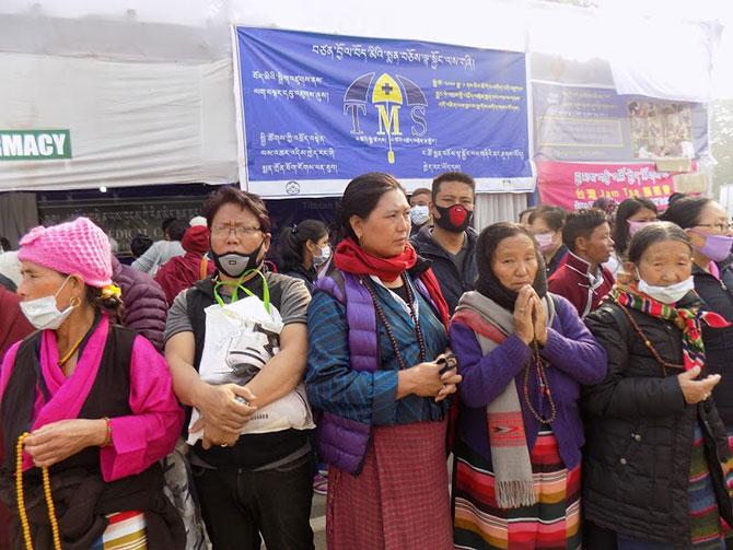 Tibetan devotees in Bodhgaya for the Kalachakra Puja