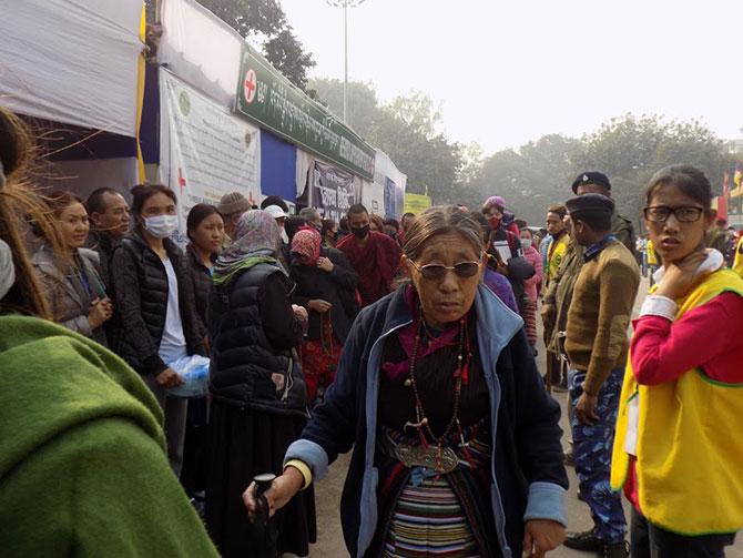 Tibetan devotees in Bodhgaya for the Kalachakra Puja