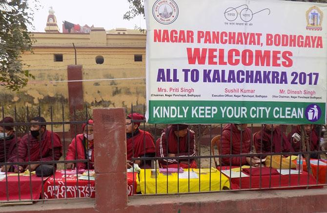 Tibetan devotees in Bodhgaya for the Kalachakra Puja