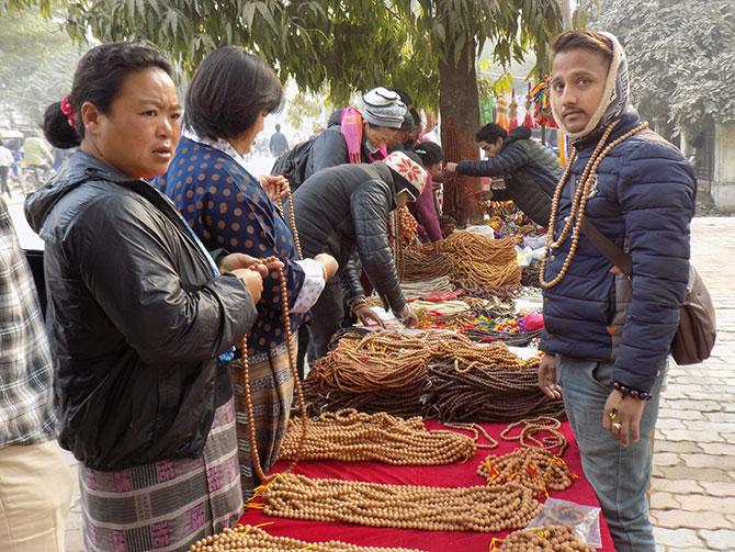 Tibetan devotees in Bodhgaya for the Kalachakra Puja