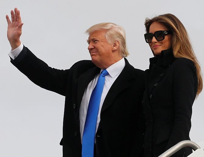 United States President Donald Trump with his wife Melania