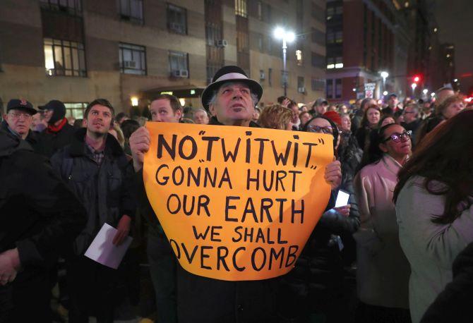 A protest group, Disrupt J20, in Washington, DC, January 20, 2017. Photograph: John Moore/Getty Images