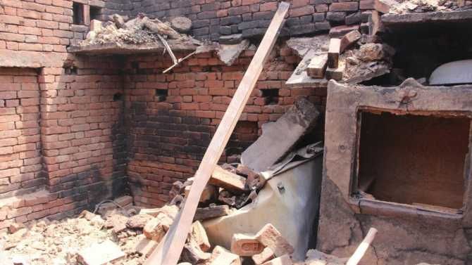This is the home of Agnibhaskar's neighbour Neetu Gautam, who was away in Haridwar, where he works in a hotel, when the attacks took place on May 5