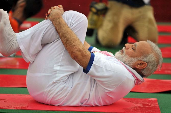 Narendra Modi performs yoga