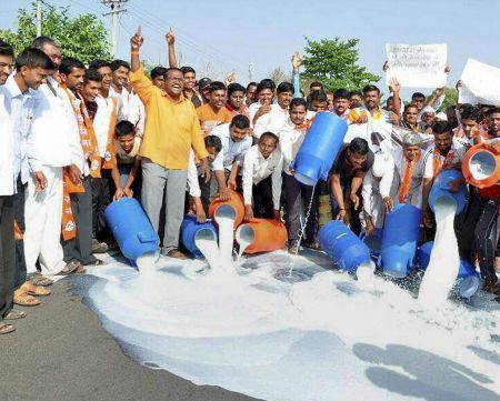 Maharashtra farmers protest during their agitation