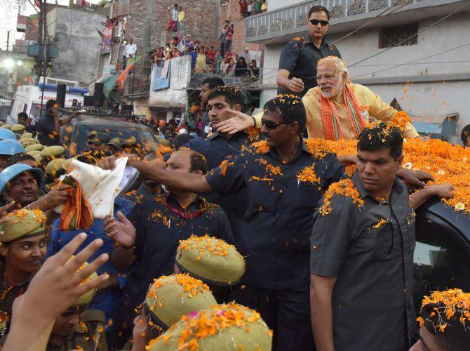 Narendra Modi campaigns in Varanasi, March 5, 2017,