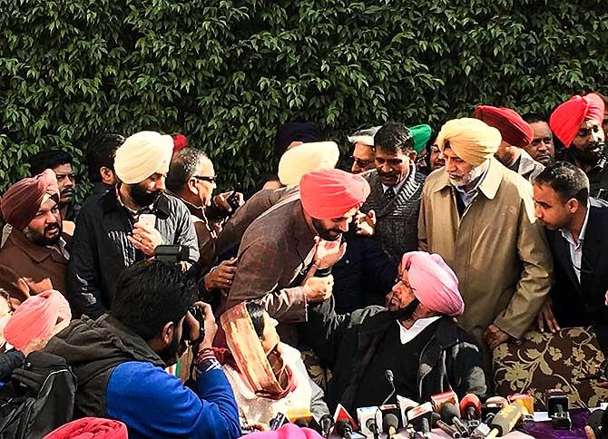 Captain Amarinder Singh with Navjot Singh Sidhu